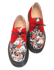 Ingiro Pantofi din piele cu imprimeu multicolor Red Dogs Clara