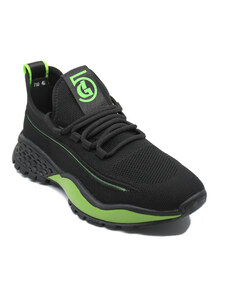 Pantofi sport Franco Gerardo Tendenza, negru cu verde, din material textil FNX710