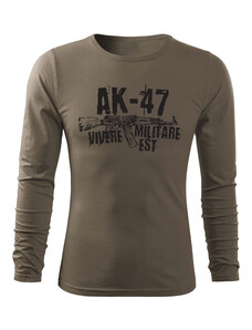 DRAGOWA Fit-T tricou cu mânecă lungă Seneca AK-47, măsliniu160g/m2