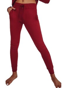 Basic Pantaloni de trening pentru femei de culoare roşu închis