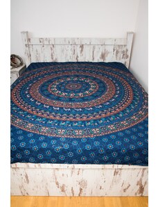 Maya Shop Cuvertura albastra cu cerc colorat si camile