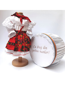 Ie Traditionala Set Botez Traditional - Adeline 4 - 2 piese costumas si cufar brodat