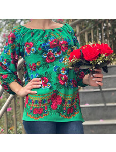 Ie Traditionala Bluza stilizata cu motive florale Sanziana 18