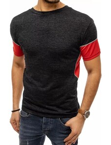 Basic cămaşă sport neagră-roşie