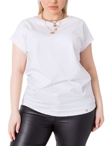Basic Tricou alb de femei cu mâneci scurte