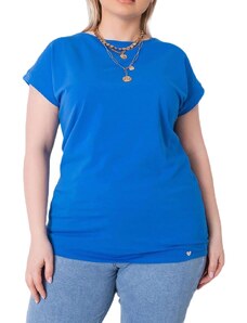 Basic Tricou de femeie albastru cu mâneci scurte