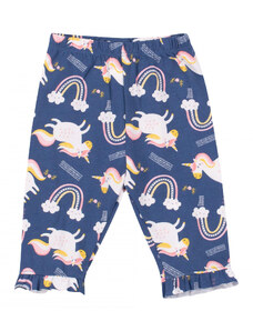BEMBI Pantalon leggings 3 4, bumbac 100%, fete, Bleumarin Unicorni