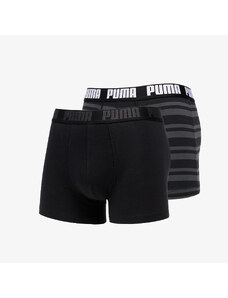 Boxeri Puma 2 Pack Heritage Stripe Boxers Black
