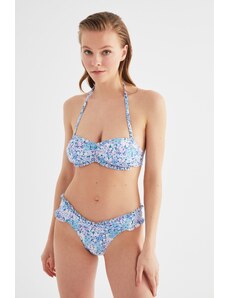 Trendyol Albastru floral model Bikini Top