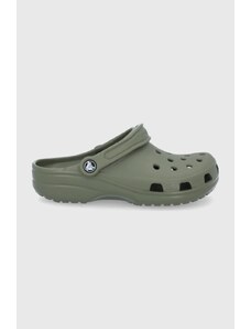 Crocs papuci Classic femei, culoarea verde 10001
