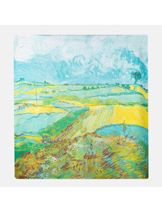 Shopika Esarfa patrata cu o singura fata imprimata cu reproducere dupa tablou cu lanuri de Van Gogh
