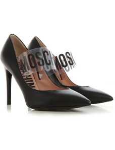 Moschino Pantofi cu Toc pentru Femei La Reducere în Outlet, Negru, Piele, 2024, 38 40 41