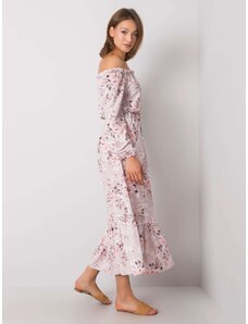 Fashionhunters RUE PARIS Dirty roz, rochie spaniolă cu model