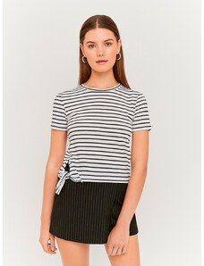 Tally WEiJL Black-and-white Striped Short T-Shirt