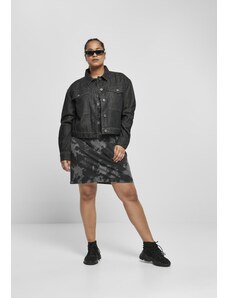 UC Ladies Doamnelor scurt oversized Denim Jacket Black Stone spălate
