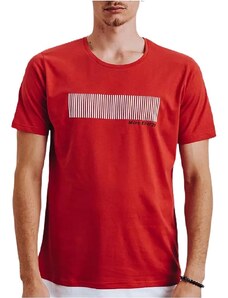 Basic tricou bărbătesc roşu cu imprimeu