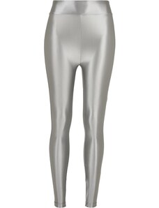 UC Ladies Women's Shiny Metallic High-Waisted Leggings - Dark Silver
