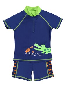 PLAYSHOES Protecție UV 'Krokodil' albastru / verde neon / portocaliu / alb