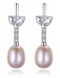 Cercei perle naturale AG925 Sandra (Culoare perle: mov)