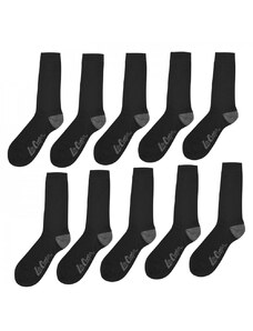 Lee Cooper 10 Pack Socks Mens Black