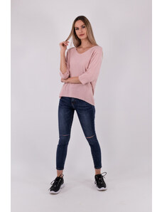 Urbanelle Bluza tricotata, cu anchior si maneca 3 4, roz