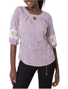Basic Bluză cu model roz pentru femei
