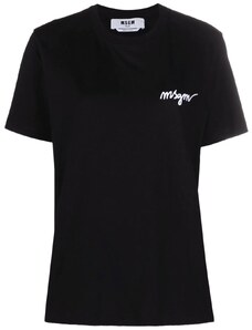 MSGM chest-logo crewneck T-shirt - Black