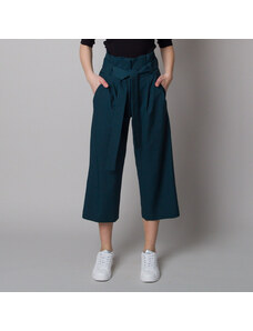 Willsoor Pantaloni culottes verzi închiși pentru femei 12618