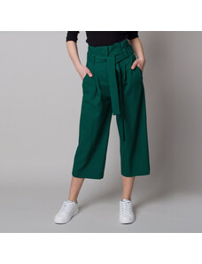 Willsoor Pantaloni culottes verzi din material pentru femei 12620