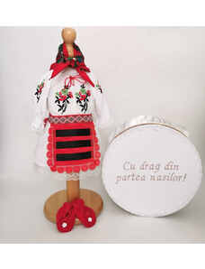 Ie Traditionala Set Botez Traditional , Costum Traditional Muna 9 - 2 piese costumas si cutie botez