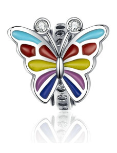GALAS Talisman din argint 925 Colorful Butterfly
