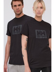 Helly Hansen tricou din bumbac culoarea negru, cu imprimeu 53285-096