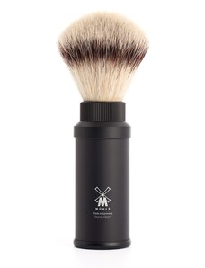 Mühle Travel shaving brush from MÜHLE, with Silvertip Fibre, handle anodised aluminum, black