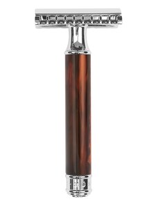 Mühle Safety razor from MÜHLE, open comb, handle material high-grade resin tortoiseshell