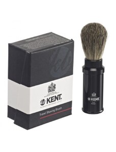 Kent Travel Shaving Brush, Black Anodised Aluminium in Presentation Pack [1]