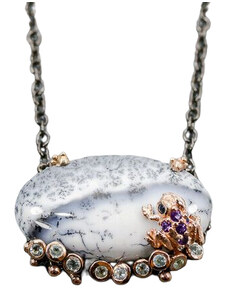 Frumoasa Venetiana Colier argint opal dentritic