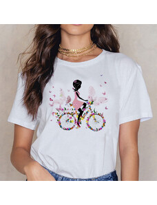 Kartier Tricou Dama Alb Flower Bicycle