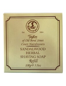 Taylor of Old Bond Street Refill Sandalwood 100g shaving soap.