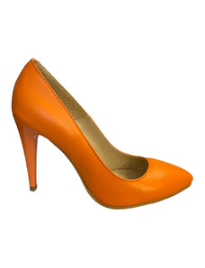 Pantofi stiletto Diane Marie P185, din piele naturala portocalie