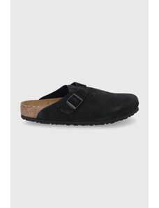 Birkenstock papuci din piele culoarea negru