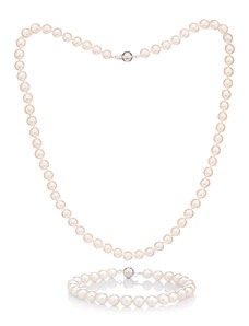 Buka Jewelry Set de perle brățară și colier Akoya 6 AAA