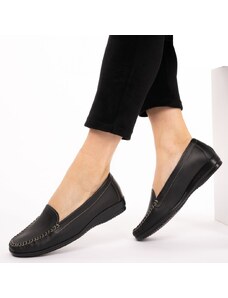 Pantofi confortabili din piele naturala 9009 negru Dr. Calm