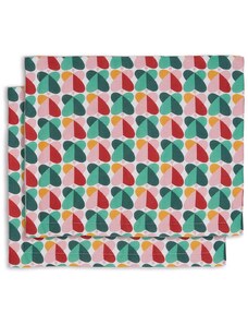 La DoubleJ set of 2 geometric-print table mats - White