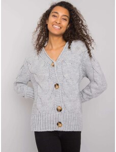 Fashionhunters Women's sweater with buttons - gray