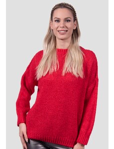 Urbanelle Pulover tricotat, rosu, oversize