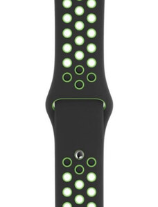 RYB Curea Apple Watch Silicon Sport Neon Black cu perforatii 45 44 42mm