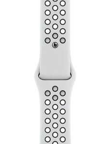 RYB Curea Apple Watch Silicon Sport Alb Negru cu perforatii 45 44 42mm