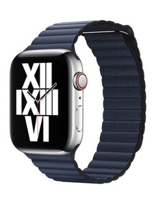 RYB Curea Apple Watch Magnetica din Piele Albastra 45 44 42mm