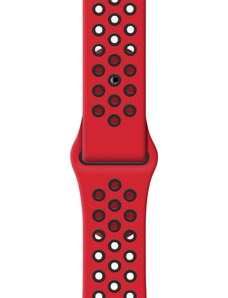RYB Curea Apple Watch Silicon Sport Rosu Negru cu perforatii 45 44 42mm