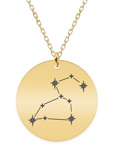 BijuBOX Colier argint 925 placat cu aur galben 24K personalizat cu constelatii - Leu